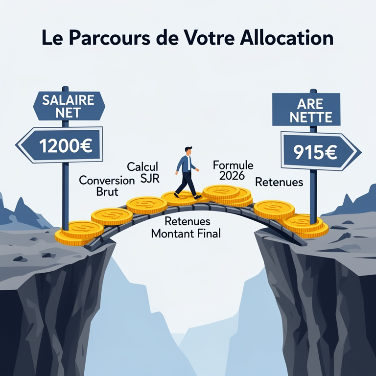 Infographie : salaire 1200 net combien au chômage