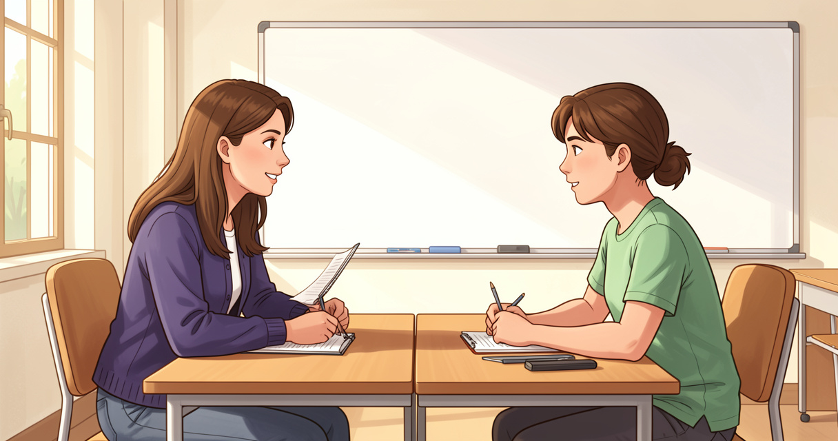 Oral du bac français 2026 : professeur interrogeant un élève en classe