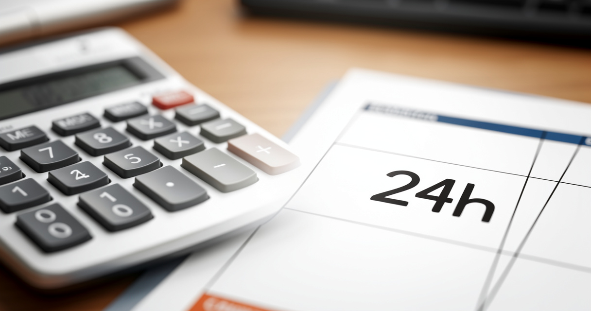 Calculatrice et emploi du temps pour calculer la répartition d'un temps partiel 24h