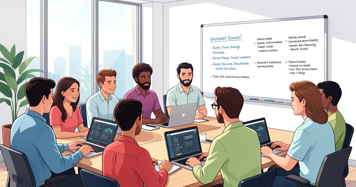 Groupe de professionnels suivant une formation en communication digitale en salle de classe