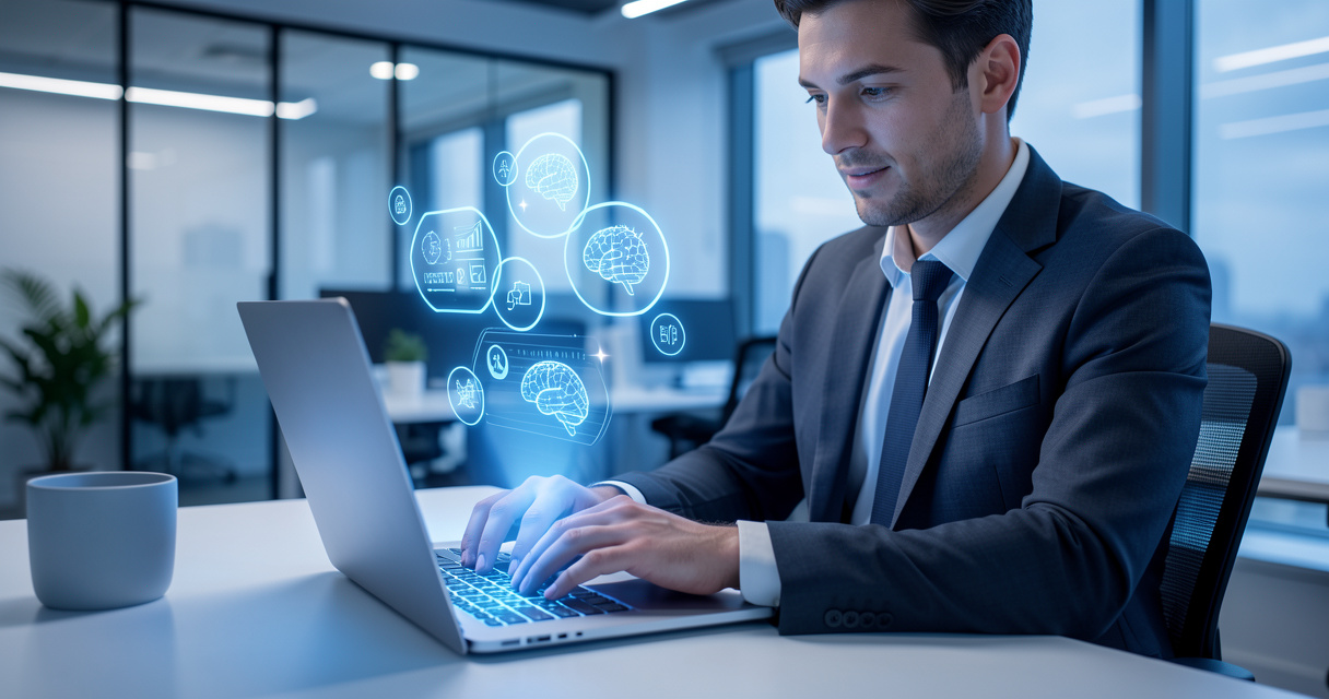 Commercial utilisant l'IA pour la prospection avec des outils de prompt et d'automatisation