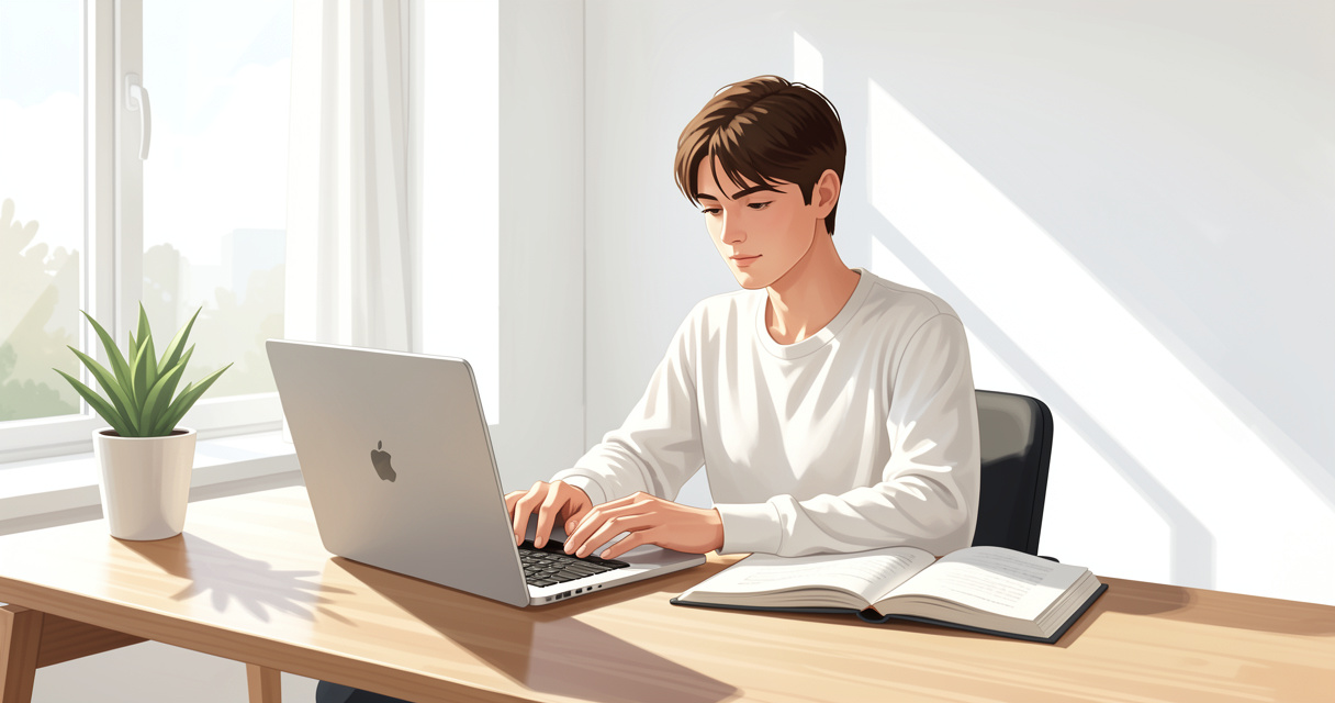 Personne suivant une formation digitale gratuite en ligne sur son ordinateur dans un bureau moderne